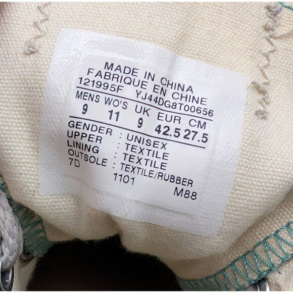 Converse CTAS UNISEX Low Top Teal Canvas Sneakers Shoes Size WOMENS 11 / MENS 9 - Picture 7 of 7